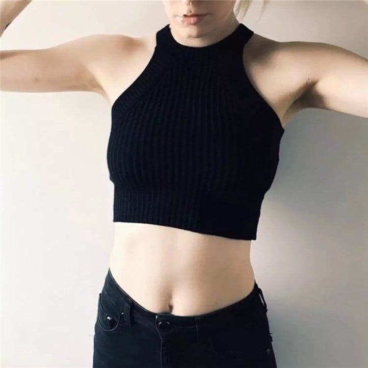 Áo Thun Croptop Cổ Yếm 6043 (5 Màu)