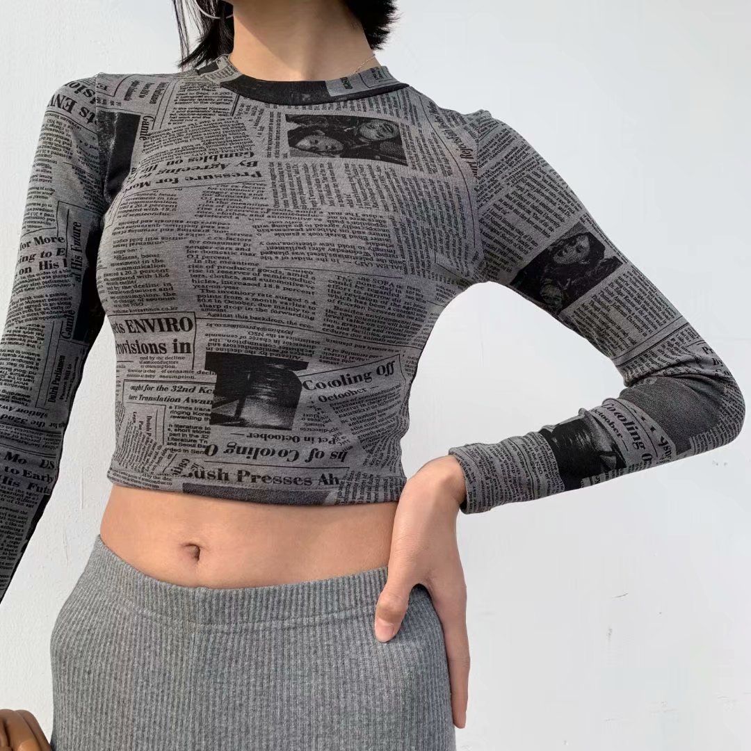 Áo Thun Croptop In Chữ 6064 (2 Màu)