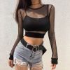 Áo Thun Croptop Lưới 6070