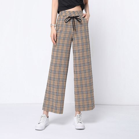  Quần Ống Rộng Kẻ Caro 6258 