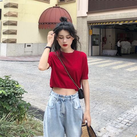  Áo Thun Crop-Top Trơn 6276 