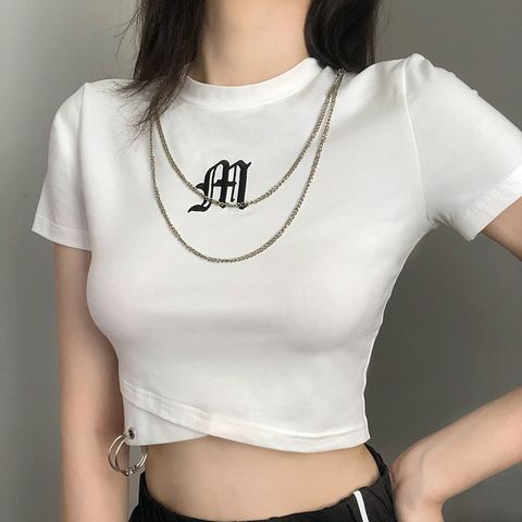  Áo Thun Croptop In Chữ 6345 