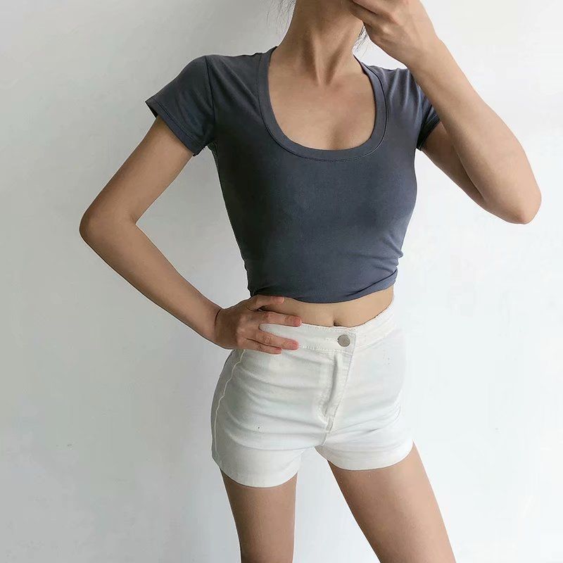 Áo Thun Croptop Trơn 6366 (7 Màu)