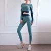 Set Áo Thun Croptop & Quần Legging Thể Thao 6432 (2 Màu)