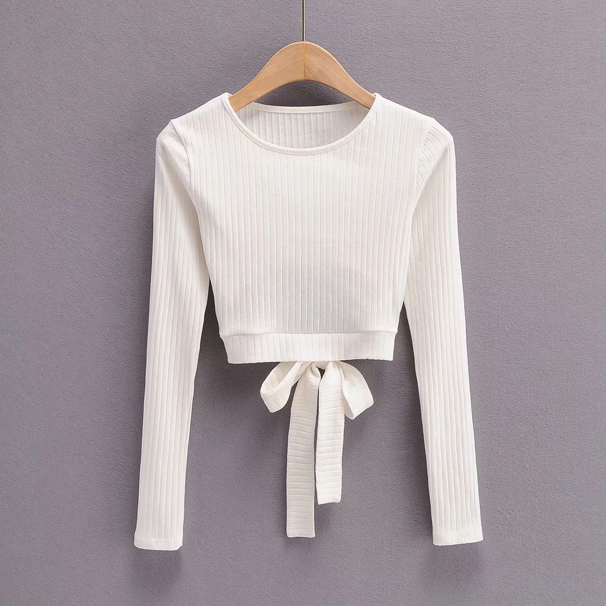 Áo Thun Croptop Lưng Thắt Nơ 6436 (2 Màu)