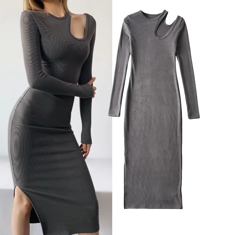Đầm Ôm Body Trơn Cut-Out 6439 (2 Màu)