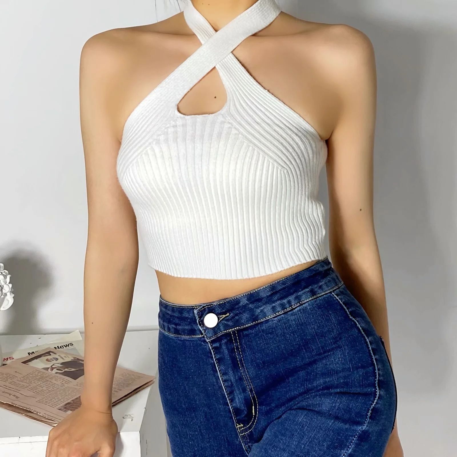 Áo Thun Croptop Cổ Yếm 6534 (5 Màu)