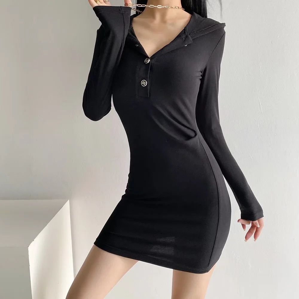 Đầm Ôm Body Trơn Hoodie 6588 (3 Màu)