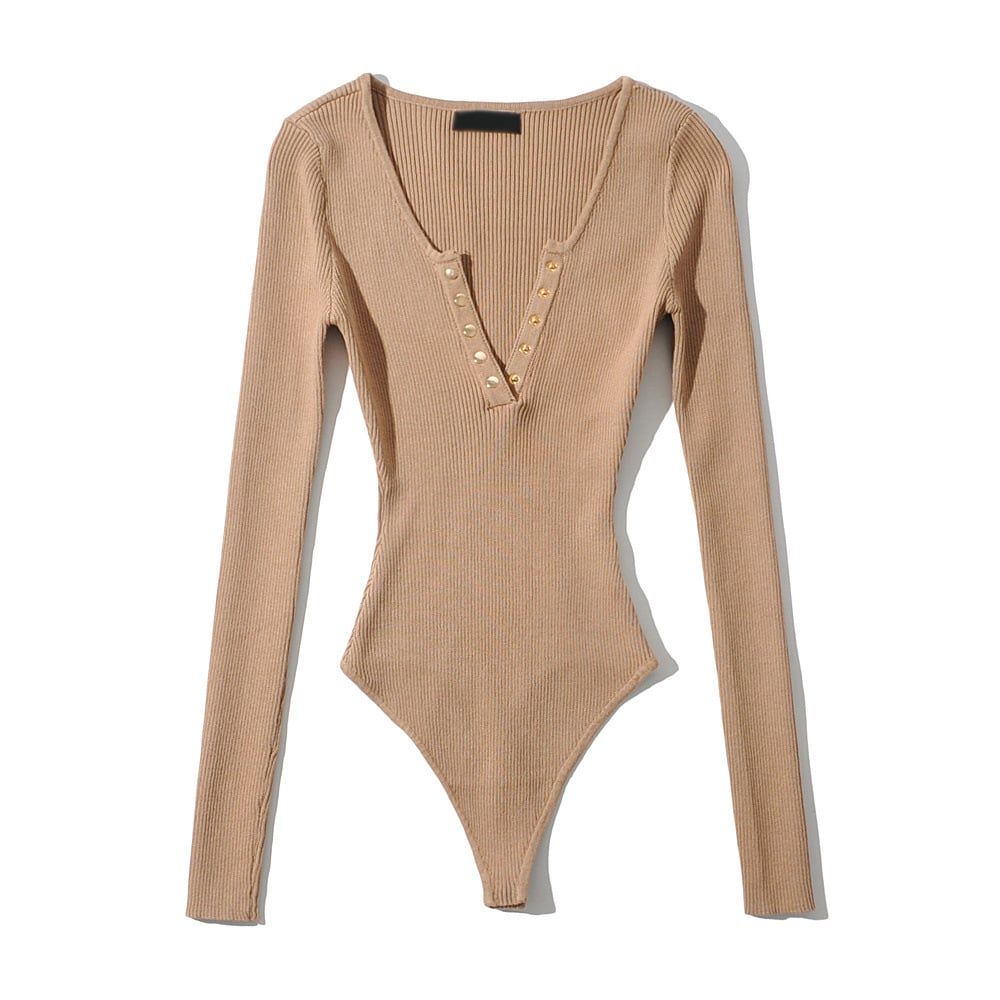 Áo Bodysuit Tay Dài Cổ Sâu 6620 (4 Màu)