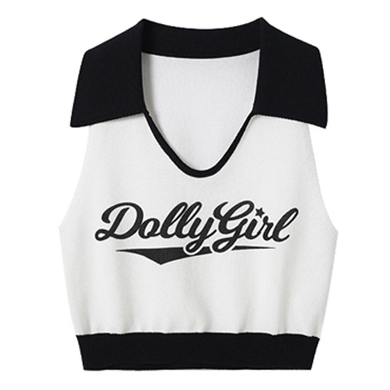 Áo Croptop 3 Lỗ In Chữ 6906