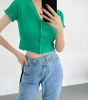 Áo Croptop Trơn Cổ V 7036