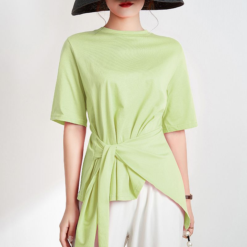 Áo Kiểu Vạt Lệch Trơn 7074