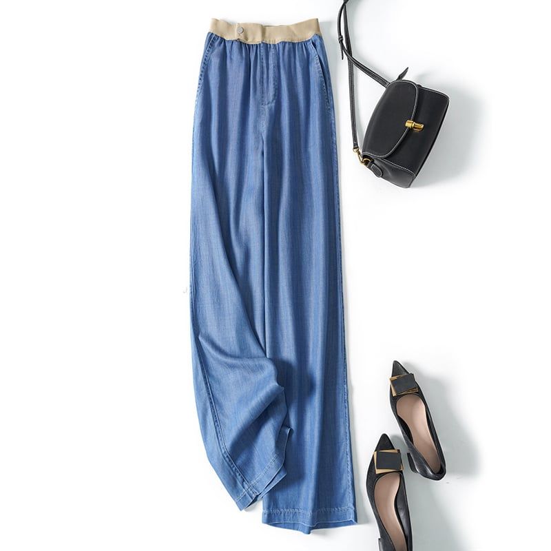 Quần Jean Mềm Ống Rộng Lưng Thun 7088