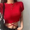 Áo Croptop Dây Chéo Eo 7114