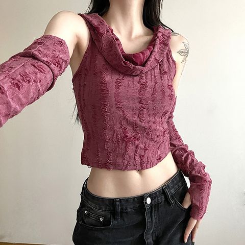  Áo Croptop Tay Rời Có Mũ 7206 