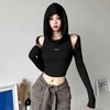 Áo Croptop Tay Rời Có Mũ 7207