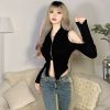 Áo Croptop Tay Dài Cut-Out Khóa Kéo 7268