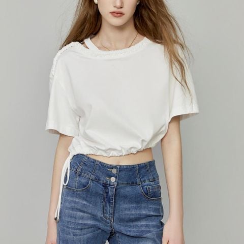  Áo Croptop Bo Eo Trơn 7419 
