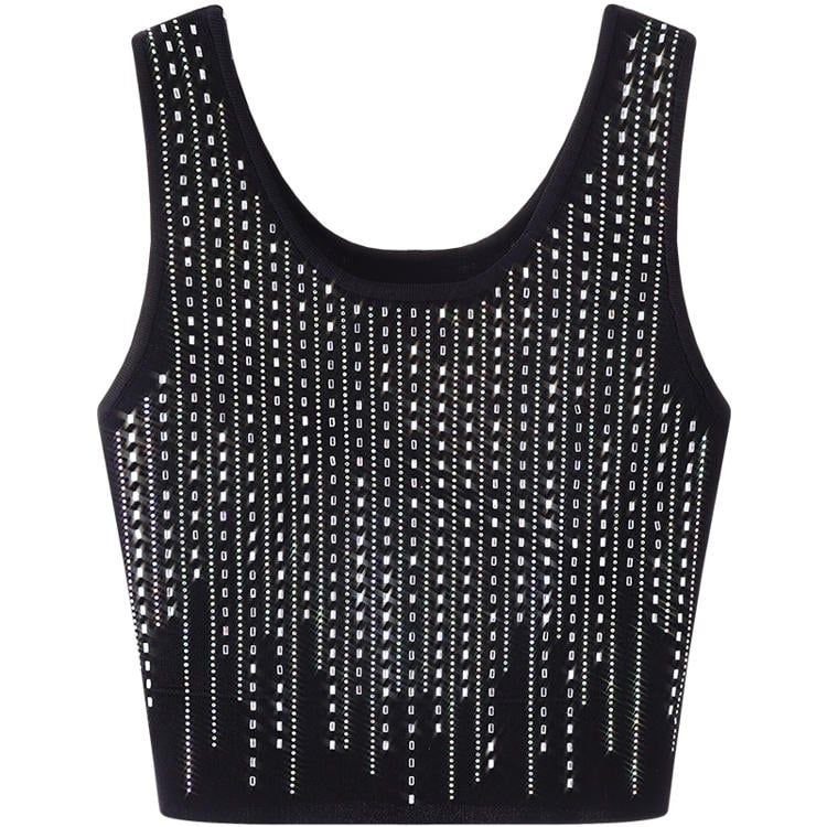 Áo Thun Len 3 Lỗ Đính Hạt 7442