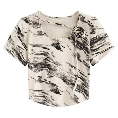  Áo Croptop In Họa Tiết 7460 