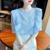Áo Kiểu Nhún Bèo Hàn Quốc 7481