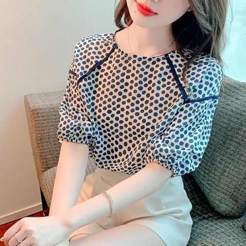  Áo Kiểu Chấm Bi Hàn Quốc 7482 