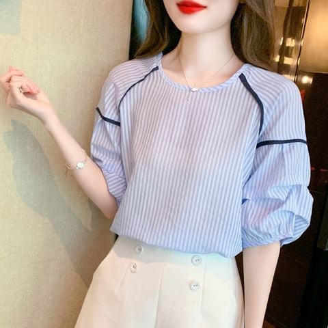  Áo Kiểu Kẻ Sọc Hàn Quốc 7498 
