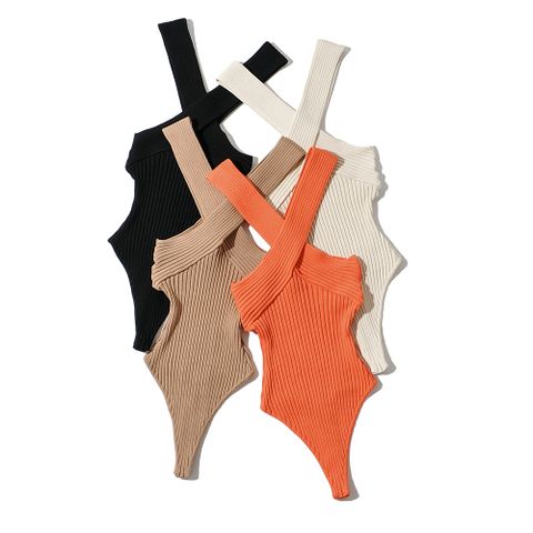  Bodysuit Trễ Vai 2 Dây Bản To 7506 