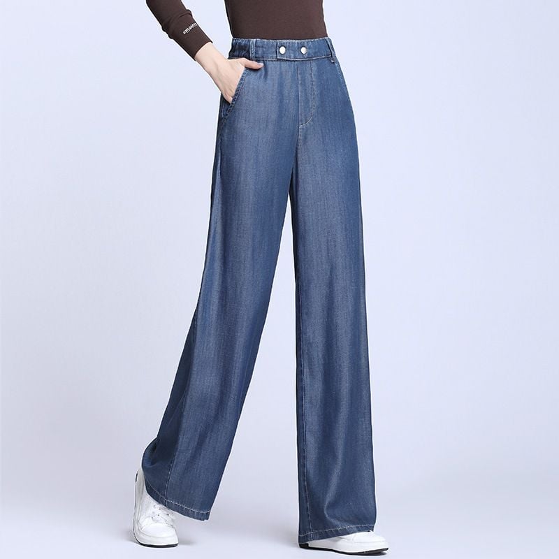 Quần Jean Mềm Ống Rộng Lưng Thun 7524