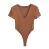Áo Bodysuit Trơn Cổ V 7528