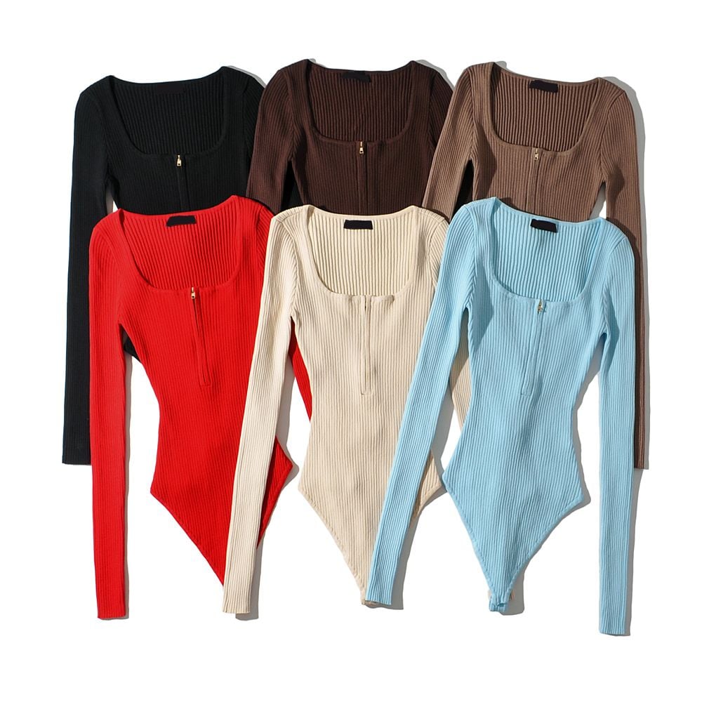 Bodysuit Tay Dài cổ U 7544