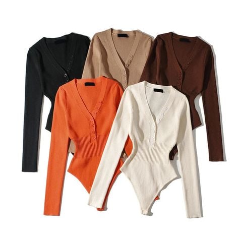  Bodysuit Cổ V Quyến Rũ 7585 