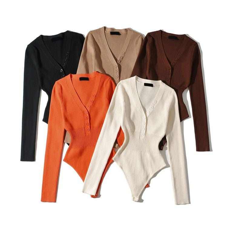 Bodysuit Cổ V Quyến Rũ 7585