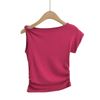 Áo Croptop Nhún Eo Tay Lệch 7599