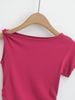 Áo Croptop Nhún Eo Tay Lệch 7599