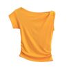 Áo Croptop Nhún Eo Tay Lệch 7599
