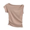 Áo Croptop Nhún Eo Tay Lệch 7599