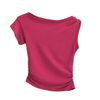Áo Croptop Nhún Eo Tay Lệch 7599