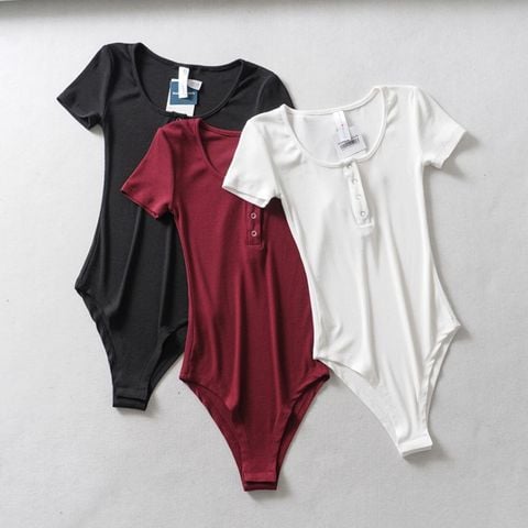  Bodysuit Trơn Nút Bấm 7602 