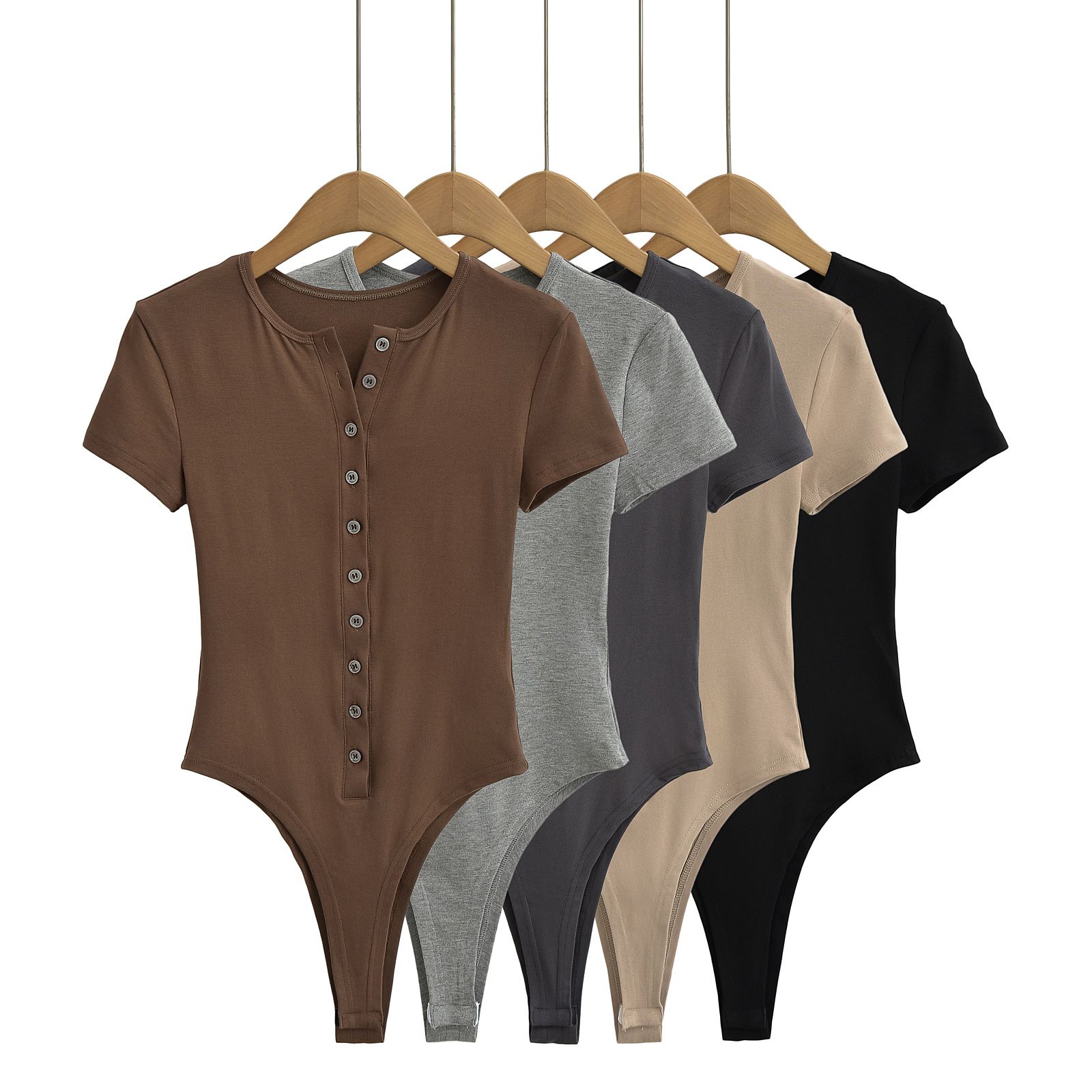 Bodysuit Cổ Tròn Nút Gài 7606