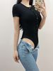 Bodysuit Cổ Tròn Nút Gài 7606
