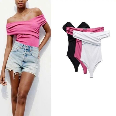  Bodysuit Bẹt Vai Thời Trang 7618 