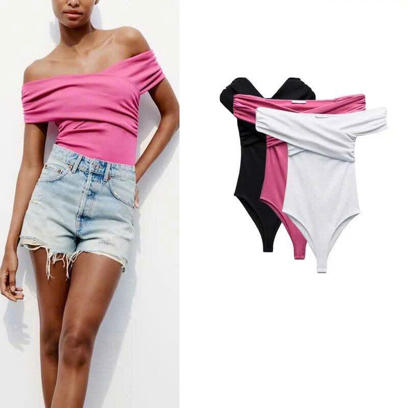 Bodysuit Bẹt Vai Thời Trang 7618