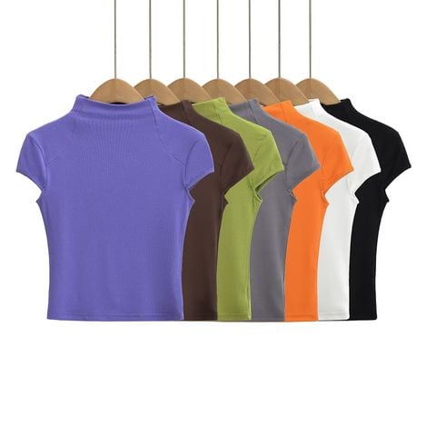  Áo Thun Croptop Cổ Cao 7639 