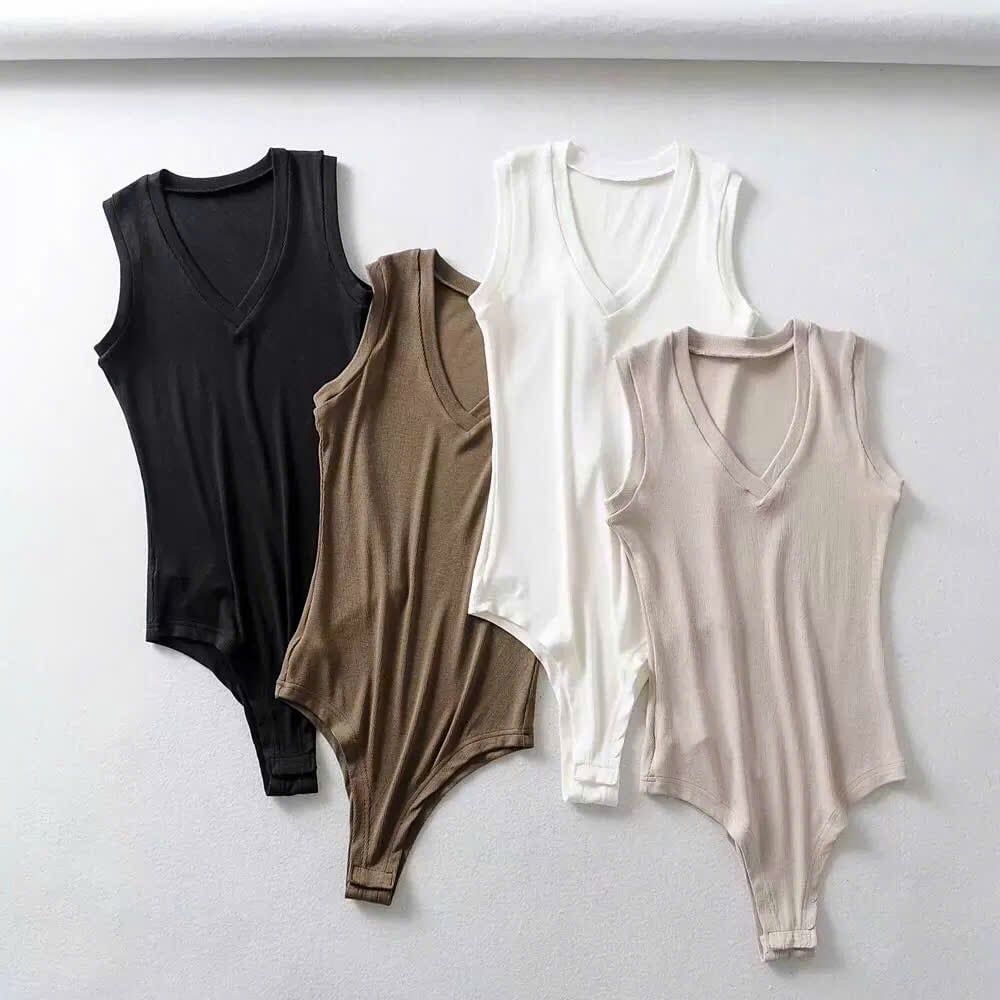 Bodysuit Thun Mềm Cổ Tim 7645