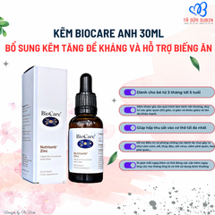 Siro Kẽm Biocare Nutrisorb Zinc Anh 30ml