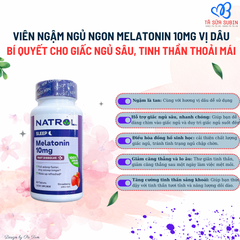 Viên ngậm ngủ ngon melatonin 10mg natrol Mỹ 60 viên vị dâu