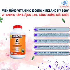 Viên uống vitamin c kirkland 1000mg Mỹ 500 viên
