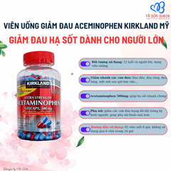 Viên uống giảm đau Kirkland Extra Strength Acetaminophen 500mg Mỹ 400 viên