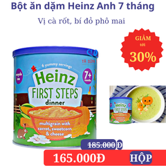 Bột ăn dặm heinz Anh 200gr vị bí đỏ cà rốt phô mai 7 tháng